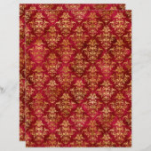 スペルキャスターレッド&金ゴールドスクラップブック紙シート (正面/裏面)