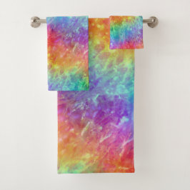 スペルキャスター – ヴィヴィヴィヴィッドレインボーグラデーションプリズム： バスタオルセット