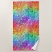 スペルキャスター – ヴィヴィヴィヴィッドレインボーグラデーションプリズム： ビーチタオル (正面)