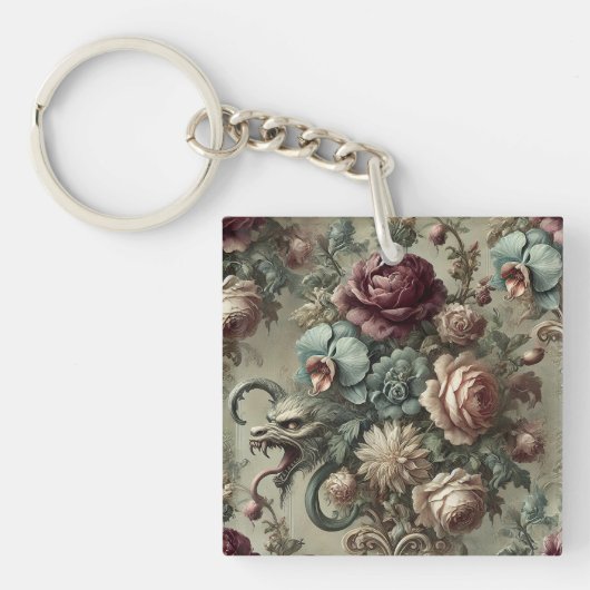 スペルハウンド – ゴシックフローラバロック装飾用クッション キーホルダー (正面)