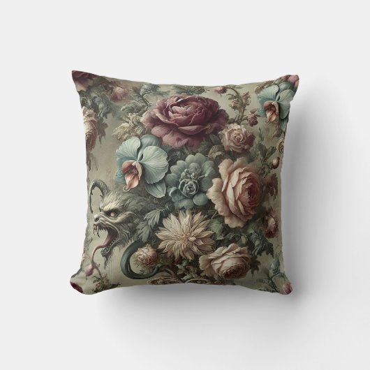 スペルハウンド – ゴシックフローラバロック装飾用クッション クッション (正面)