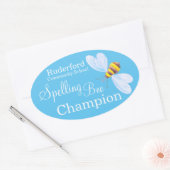 スペルビーパーソナライズされたチャンピオン学校のシール 楕円形シール (封筒)