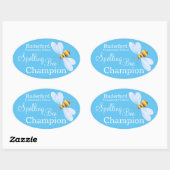 スペルビーパーソナライズされたチャンピオン学校のシール 楕円形シール (シート)