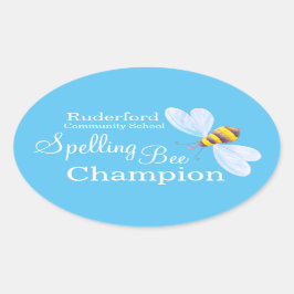 スペルビーパーソナライズされたチャンピオン学校のシール 楕円形シール