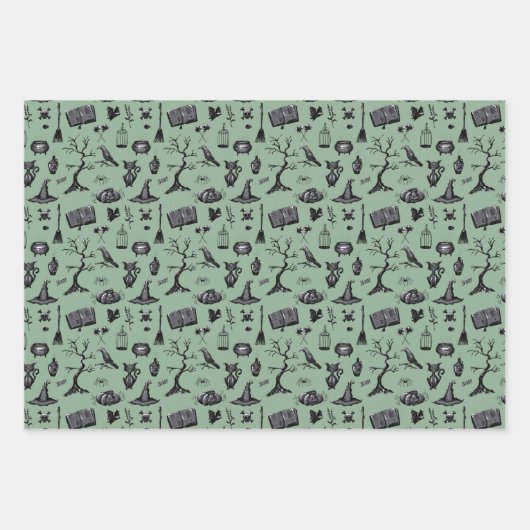 スペル不気味ルハロウィーン子供の誕生日パーティー ラッピングペーパーシート (正面3)