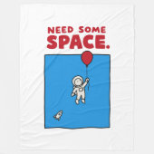 スペースが必要な人へ 宇宙飛行士と風船の宇宙ダジャレ フリースブランケット (正面)