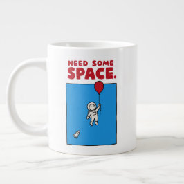 スペースが必要な人へ 面白い宇宙飛行士の風船の宇宙パロディ ジャンボコーヒーマグカップ