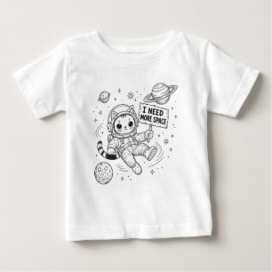 スペースが欲しい猫の宇宙飛行士 ベビーTシャツ