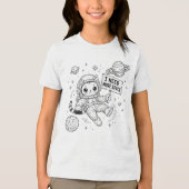 スペースが欲しい面白い猫の宇宙飛行士 トライブレンドTシャツ (正面)