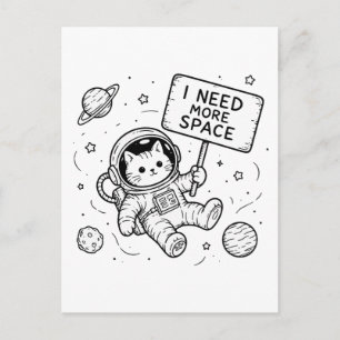 スペースが欲しい面白い猫の宇宙飛行士 ポストカード