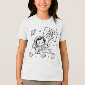 スペースが欲しい面白い猫宇宙飛行士 トライブレンドＴシャツ (正面)