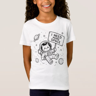 スペースが欲しい面白い猫宇宙飛行士 Tシャツ