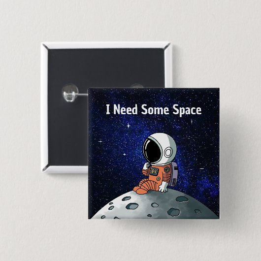 スペースが欲しい 宇宙飛行士 宇宙人 カスタムデザイン 缶バッジ (正面&裏面)