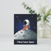 スペースが欲しい 宇宙飛行士 男性 宇宙人 オリジナル ポストカード (スタンド正面)