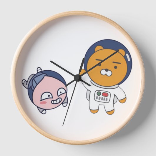 スペースで遊ぶアピーチとライアン 壁時計 (正面)