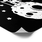 スペースを広げて 面白い宇宙飛行士 月 星 ユーモア ポスター (角)