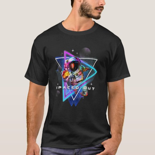スペースアウト宇宙飛行士の審美的な気流波外スパ Tシャツ (正面)