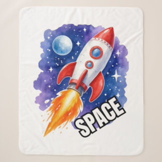 スペースアドベンチャーポスター | 冒険は宇宙に待つ シェルパブランケット