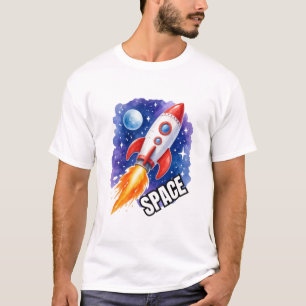 スペースアドベンチャーポスター 冒険は宇宙に待つ Tシャツ