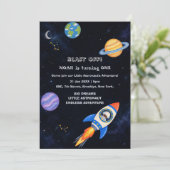 スペースアドベンチャー1歳の誕生日招待状 招待状 (スタンド正面)