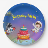 スペースアドベンチャー 誕生日 ペーパープレート (正面)