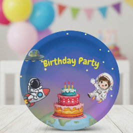 スペースアドベンチャー 誕生日  ペーパープレート