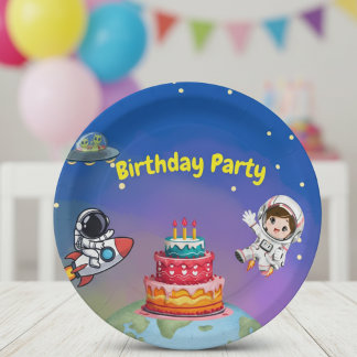 スペースアドベンチャー 誕生日  ペーパープレート