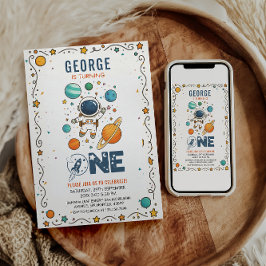 スペースアドベンチャー 1歳の誕生日 | 宇宙 招待状