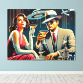 スペースエイジ ラスベガスギャングスターマルティニーパーティー キャンバスプリント (インサイチュ (ウッドフロア))