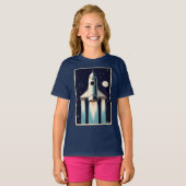 スペースエイジ レトロな50年代のロケット Tシャツ (正面フル)
