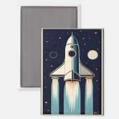 スペースエイジ レトロ 50年代 ロケット マグネット (正面/裏面)