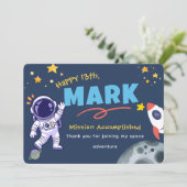 スペースエクスプローラーの誕生日感謝カード サンキューカード (スタンド正面)