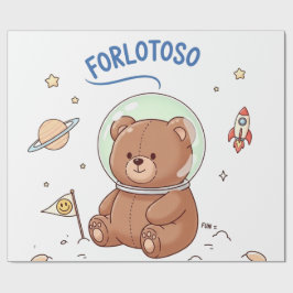 スペースエクスプローラーテディ ラッピングペーパー