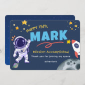 スペースエクスプローラー誕生日感謝カード サンキューカード (正面/裏面)