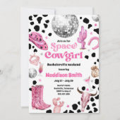 スペースカウガールディスコロデオ独身最後の週末招待状 招待状 (正面)