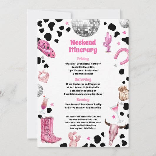 スペースカウガール ラストロデオ バチェロレッテウィークエンド 招待状 (裏面)