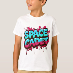 スペースカデット・グラフィティ・タイポグラフィ Tシャツ