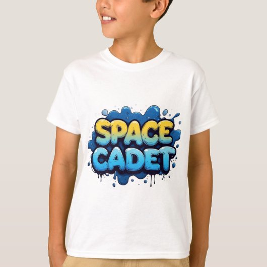 スペースカデット・グラフィティ・タイポグラフィ Tシャツ (正面)