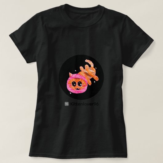 スペースキャットの女性用Tシャツ Tシャツ (デザイン正面)