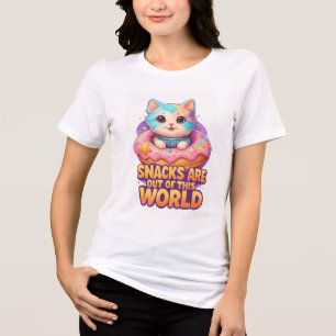 スペースキャットドーナツ – かわいい宇宙スナックの雰囲気 トライブレンドTシャツ