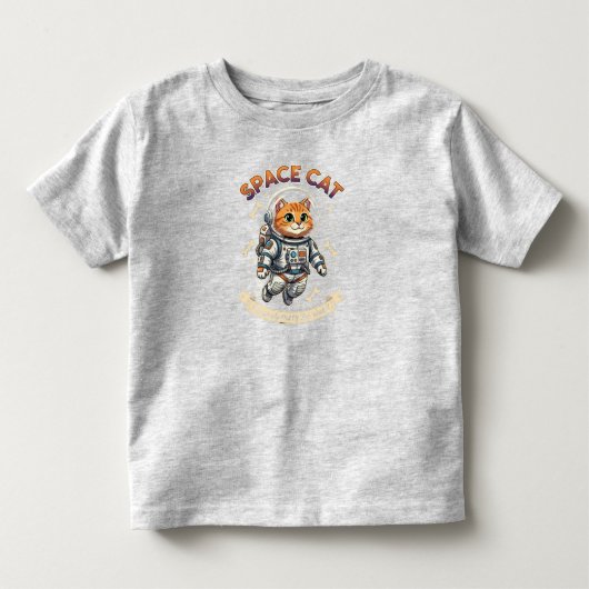 スペースキャット宇宙飛行士 子供用ジャージーTシャツ トドラーTシャツ (正面)