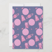 スペースキャット ピンク パープル ギャラクシー 誕生日  招待状 (裏面)
