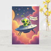 スペースクラフトのバースデーカード カード (黄色い花)