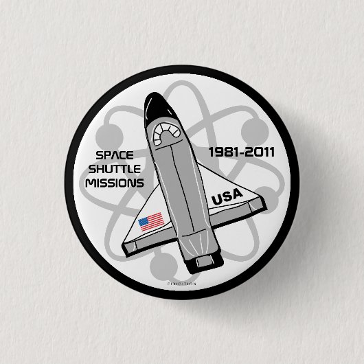 スペースシャトルの代表団ボタン3 缶バッジ (正面)