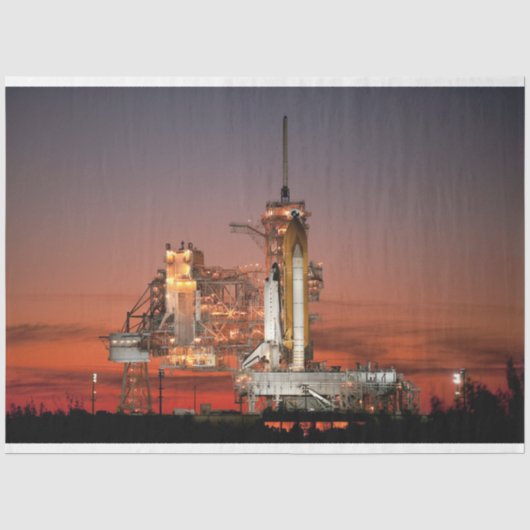 スペースシャトル・アトランティス、赤い空での打ち上げ 薄葉紙 (正面)