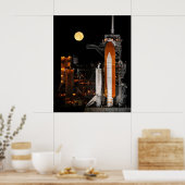 スペースシャトル ディスカバリーと月 ポスター (キッチン)