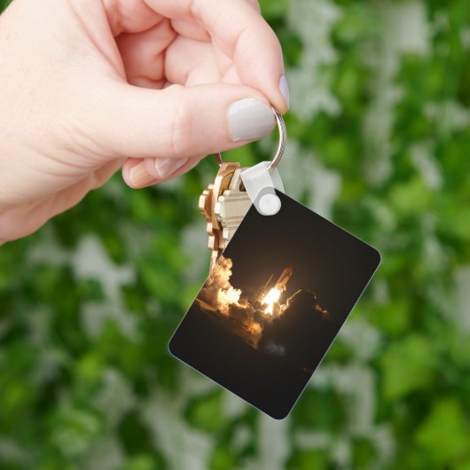 スペースシャトル 地球軌道宇宙船 夜間 キャンバス キーホルダー (手)