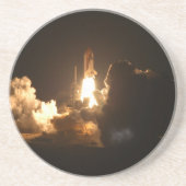 スペースシャトル 地球軌道宇宙船 夜間 キャンバス コースター (正面)