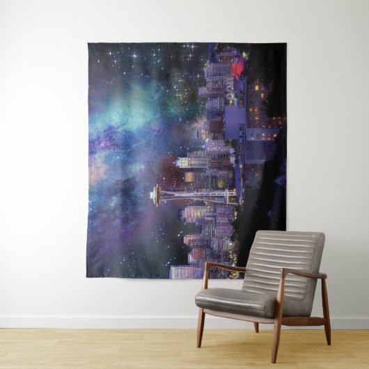 スペースシーシアトルスカイライン タペストリー (インサイチュ)
