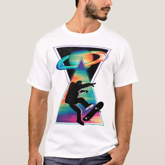 スペーススケートボード Tシャツ (正面)